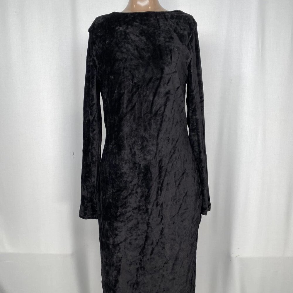 NEW POLO RALPH LAUREN Women’s Velvet Midi Dress Size: M | Color: Black